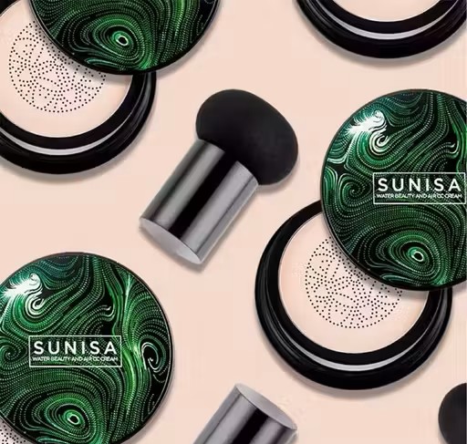 Original Korean SUNISA BB And CC Cream Foundation With Mushroom Head Cushion 20G And Brush For Makeup, Foundation Blusher Brush For Blending Liquid, Compact Powder Brush (Pack of 1) - Image 2