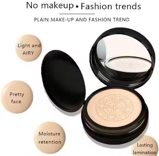 Original Korean SUNISA BB And CC Cream Foundation With Mushroom Head Cushion 20G And Brush For Makeup, Foundation Blusher Brush For Blending Liquid, Compact Powder Brush (Pack of 1) - Image 3